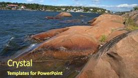  Presentation with coastal - Colorful slide deck enhanced with texture coastal rocks backdrop and a  colored foreground