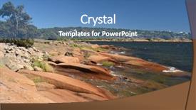 Presentation with coastal - Slide deck featuring texture coastal rocks background and a  colored foreground