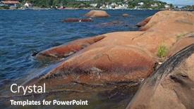  Presentation with coastal - Audience pleasing PPT layouts consisting of texture-coastal-rocks backdrop and a tawny brown colored foreground