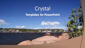  Presentation with coastal - Beautiful slide set featuring texture-coastal-rocks backdrop and a ocean colored foreground