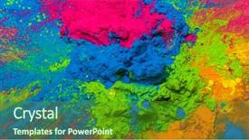  Presentation with holi - Colorful slide set enhanced with texture flat lay holi paint backdrop and a forest green colored foreground