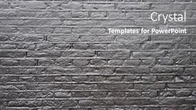  Presentation with brick wall texture - Presentation theme having texture-of-a-black-brick background and a gray colored foreground
