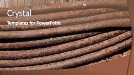  Presentation with texture steel sheet rust corrosion - Beautiful theme featuring texture of a brown rusty backdrop and a  colored foreground