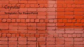  Presentation with brick wall texture - Colorful slide deck enhanced with texture-of-bright-red-brick backdrop and a red colored foreground