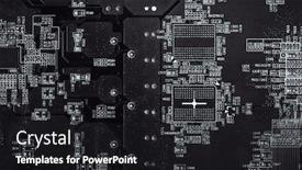  Presentation with computer motherboard - Slide deck enhanced with texture-of-computer-circuit-board background and a dark gray colored foreground