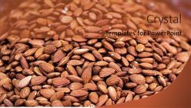  Presentation with almonds - Audience pleasing PPT theme consisting of texture-of-delicious-natural-almonds backdrop and a red colored foreground