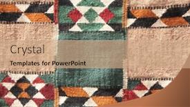  Presentation with wool - Colorful presentation design enhanced with texture-of-iranian-traditional-handmade backdrop and a coral colored foreground