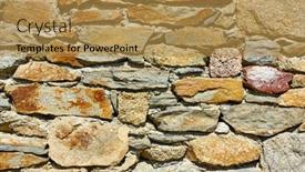  Presentation with masonry - Cool new slides with texture-of-masonry-of-rough backdrop and a gold colored foreground