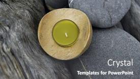  Presentation with oak wood texture and - Presentation enhanced with nature driftwood wood with candle background and a dark gray colored foreground