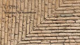  Presentation with old brick wall texture - Presentation theme featuring texture-of-old-brick-wall background and a coral colored foreground