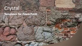  Presentation with stone masonry - Beautiful PPT theme featuring texture-of-old-masonry-stone backdrop and a gray colored foreground