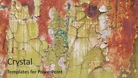 Presentation with texture - PPT theme with texture of paintwork falling apart background and a yellow colored foreground