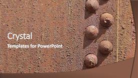  Presentation with chrome aluminium texture metal - Cool new slide deck with texture of paintwork falling apart backdrop and a violet colored foreground