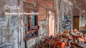  Presentation with bricks - Beautiful presentation theme featuring texture-of-red-bricks backdrop and a violet colored foreground