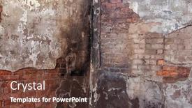  Presentation with corner - PPT layouts featuring texture-of-red-bricks background and a tawny brown colored foreground