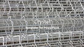  Presentation with concrete construction - Amazing PPT theme having texture of square wireframe used in construction to rigidize the concrete backdrop and a gray colored foreground