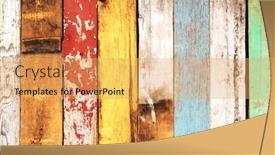  Presentation with old wood planks - PPT theme consisting of texture-of-vintage-wood-boards background and a yellow colored foreground