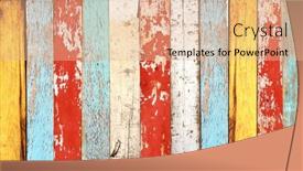  Presentation with yellow wood - Slide set with texture-of-vintage-wood-boards background and a coral colored foreground