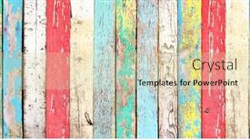 Presentation with yellow wood - Presentation design enhanced with texture-of-vintage-wood-boards background and a soft green colored foreground