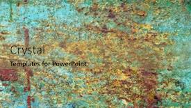  Presentation with aqua - Presentation design having texture-of-wall-with-brass background and a coral colored foreground