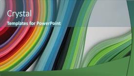  Presentation with rainbow wave - Presentation enhanced with texture-rainbow-color-strip-wave background and a ocean colored foreground