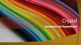  Presentation with rainbow wave - PPT layouts featuring texture-rainbow-color-strip-wave background and a tawny brown colored foreground