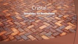  Presentation with brick - Amazing PPT theme having textured-brick-walking-path-sidewalk backdrop and a coral colored foreground