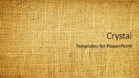  Presentation with potatoe - PPT theme consisting of textured brown sisal potatoe sack background and a yellow colored foreground