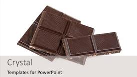  Presentation with chocolate nuts - Cool new PPT layouts with textured-dark-broken-chocolate-bar backdrop and a light gray colored foreground