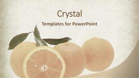  Presentation with orange fruit - Theme featuring textured old paper background with cut orange fruit background and a sky blue colored foreground