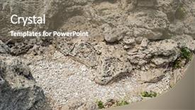  Presentation with rocks - Amazing PPT theme having textured rocks with green grass backdrop and a  colored foreground