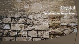  Presentation with architecture city - Presentation theme consisting of textured stone wall spanish city background and a gray colored foreground