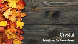  Presentation with yellow wood - Cool new slides with textured vintage rustic wooden background backdrop and a dark gray colored foreground