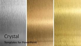  Presentation with metal bronze - PPT theme consisting of textures brushed metal collection gold background and a coral colored foreground