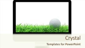  Presentation with golf - Presentation theme featuring tft - golf ball on grass background and a  colored foreground
