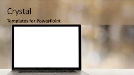  Presentation with blur - Beautiful slides featuring tft - modern laptop computer isolated backdrop and a coral colored foreground