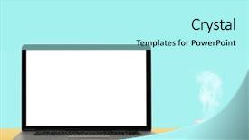  Presentation with ict modern laptop - Presentation design consisting of tft - modern laptop computer isolated background and a arctic colored foreground