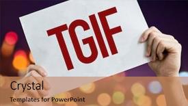  Presentation with tgif - PPT layouts enhanced with tgif placard with night lights background and a coral colored foreground