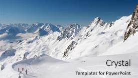  Presentation with snowy mountain tops in alaska - Beautiful presentation theme featuring th de sportive - high snowy mountain range backdrop and a  colored foreground