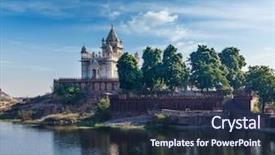  Presentation with jodhpur - Presentation theme featuring thada mausoleum jodhpur rajasthan india background and a tawny brown colored foreground