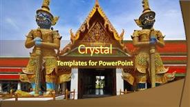  Presentation with thai culture - Presentation theme consisting of thai authentic architecture in bangkok background and a tawny brown colored foreground