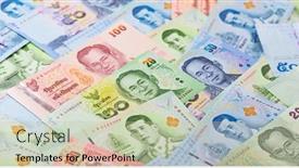  Presentation with thai - Slides having thai-baht-note-depicting-king background and a mint green colored foreground