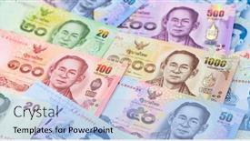  Presentation with thai - Cool new slide set with thai-baht-note-depicting-king backdrop and a light blue colored foreground