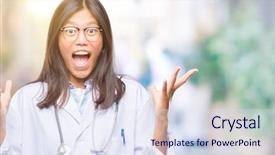  Presentation with doctor asian - Beautiful PPT theme featuring thai celebration - young asian doctor woman backdrop and a  colored foreground