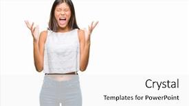  Presentation with woman praying over bible - Slide deck featuring thai celebration - young asian woman over isolated background and a white colored foreground