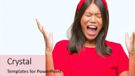  Presentation with asian - Audience pleasing presentation design consisting of thai celebration - young asian woman over isolated backdrop and a  colored foreground