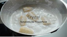  Presentation with thai dessert - Slides enhanced with thai-cuisine-coconut-banana-dessert background and a light gray colored foreground