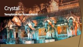  Presentation with thai culture - PPT theme featuring thai culture - palace of the elephants thailand background and a tawny brown colored foreground
