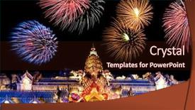  Presentation with thai culture - Amazing PPT theme having thai culture - palace of the elephants backdrop and a wine colored foreground