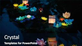  Presentation with buddha festival - Slide set having thai festival of water lantern background and a black colored foreground
